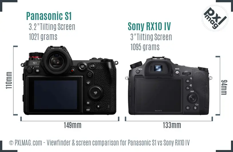 Panasonic S1 vs Sony RX10 IV Screen and Viewfinder comparison