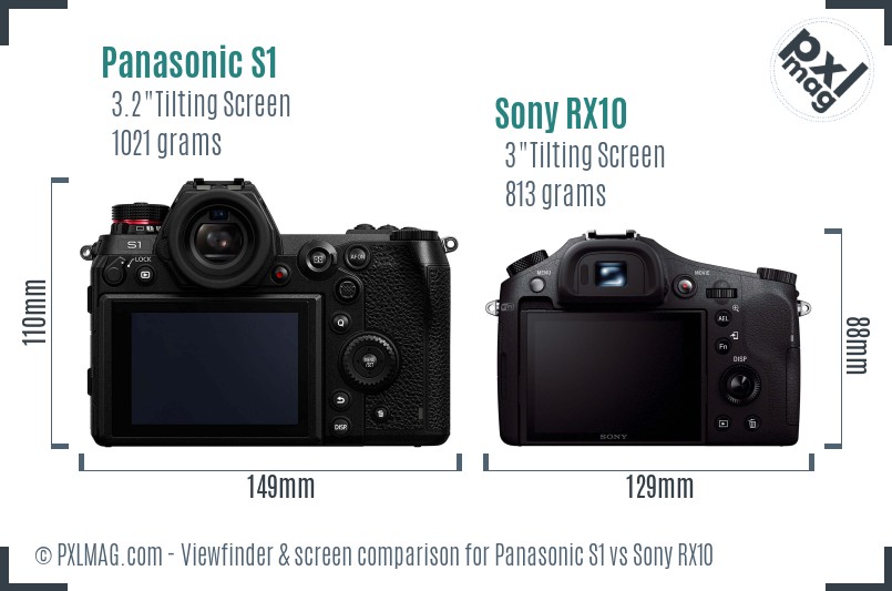 Panasonic S1 vs Sony RX10 Screen and Viewfinder comparison