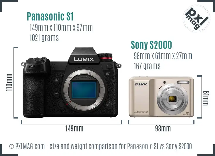 Panasonic S1 vs Sony S2000 size comparison Panasonic S1 vs Sony S2000 size comparison