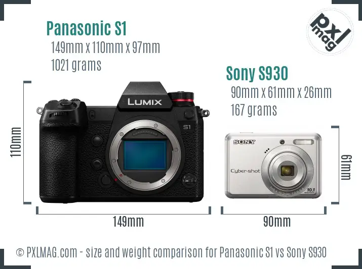 Panasonic S1 vs Sony S930 size comparison