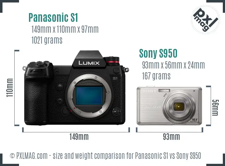 Panasonic S1 vs Sony S950 size comparison