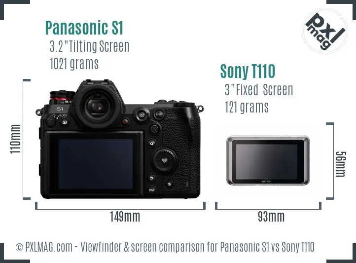 Panasonic S1 vs Sony T110 Screen and Viewfinder comparison