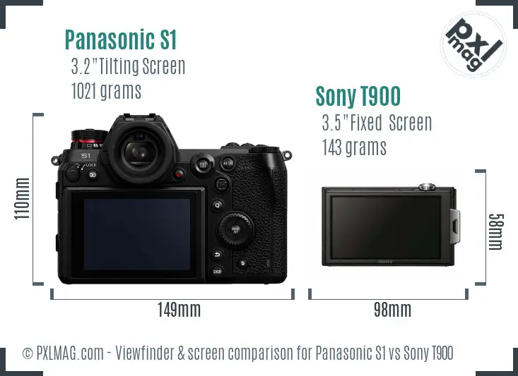 Panasonic S1 vs Sony T900 Screen and Viewfinder comparison