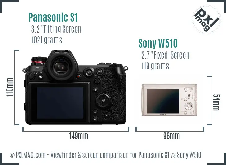 Panasonic S1 vs Sony W510 Screen and Viewfinder comparison
