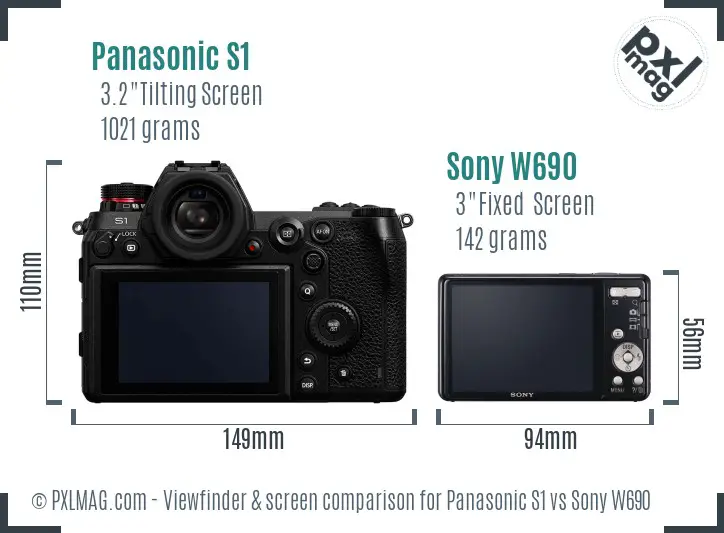 Panasonic S1 vs Sony W690 Screen and Viewfinder comparison