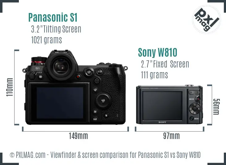 Panasonic S1 vs Sony W810 Screen and Viewfinder comparison