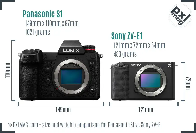 Panasonic S1 vs Sony ZV-E1 size comparison