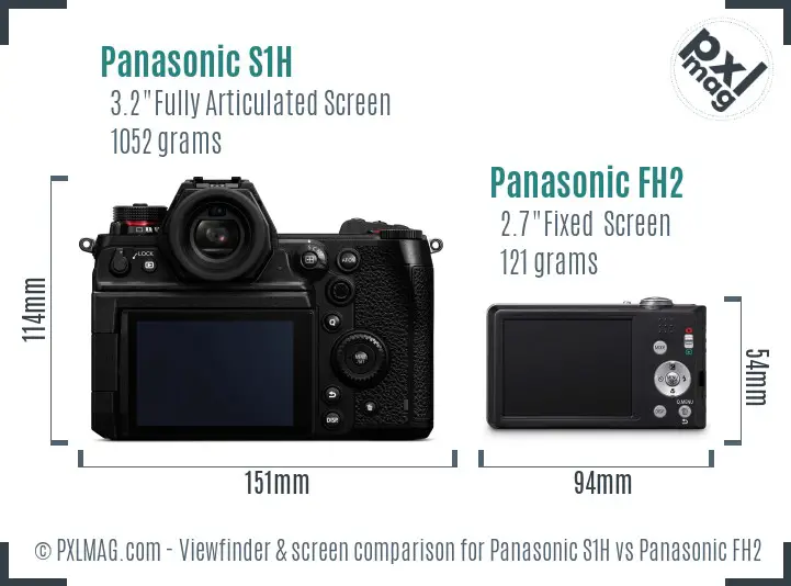 Panasonic S1H vs Panasonic FH2 Screen and Viewfinder comparison