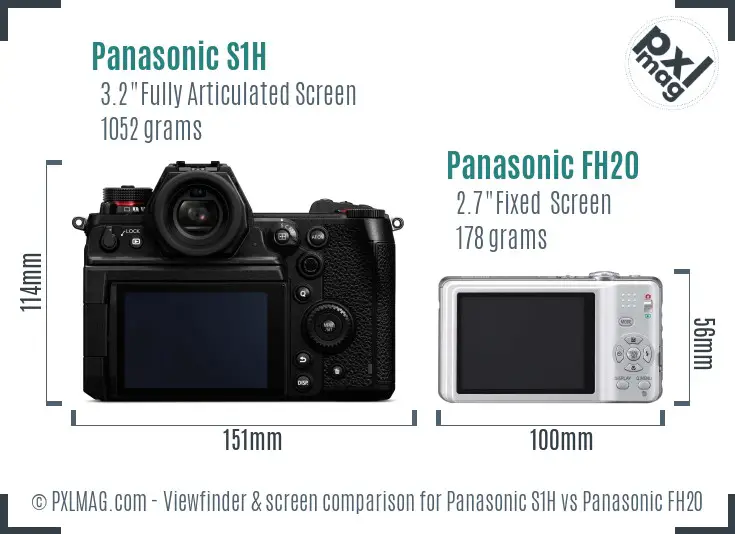 Panasonic S1H vs Panasonic FH20 Screen and Viewfinder comparison