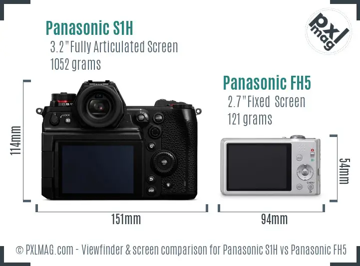 Panasonic S1H vs Panasonic FH5 Screen and Viewfinder comparison
