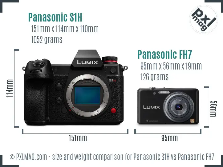 Panasonic S1H vs Panasonic FH7 size comparison