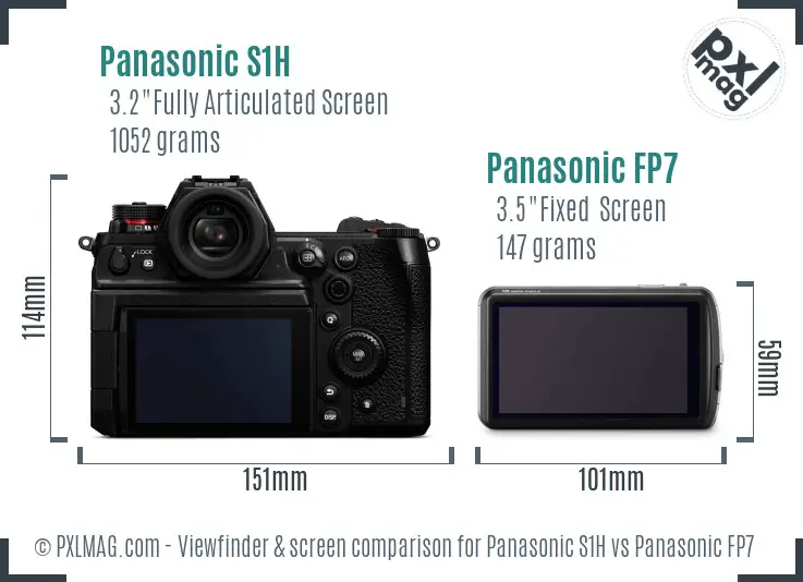 Panasonic S1H vs Panasonic FP7 Screen and Viewfinder comparison