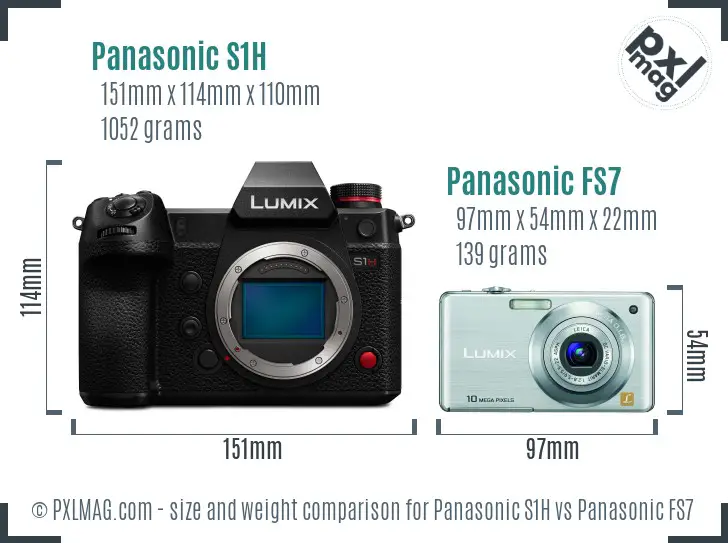 Panasonic S1H vs Panasonic FS7 size comparison