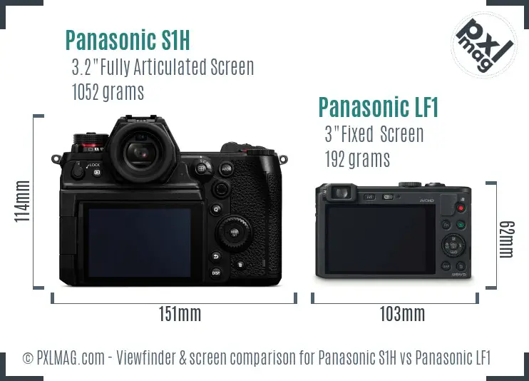 Panasonic S1H vs Panasonic LF1 Screen and Viewfinder comparison