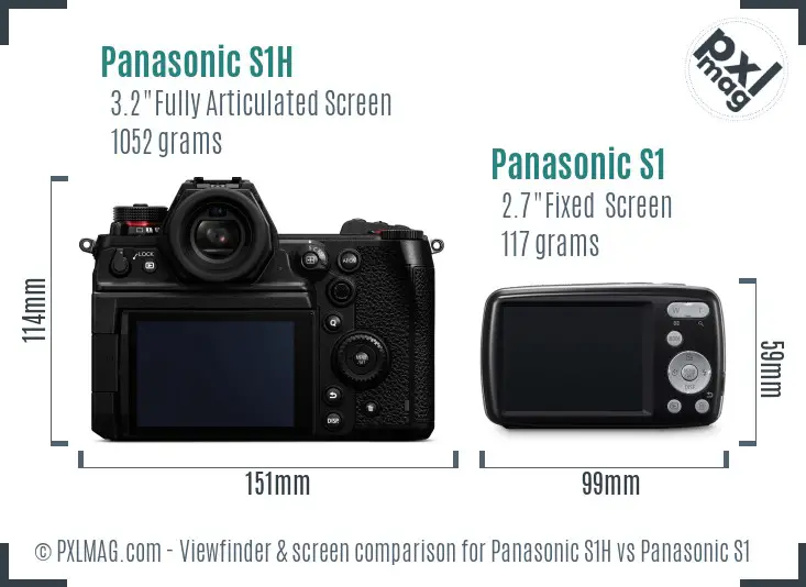 Panasonic S1H vs Panasonic S1 Screen and Viewfinder comparison