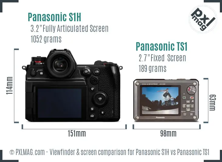 Panasonic S1H vs Panasonic TS1 Screen and Viewfinder comparison Panasonic S1H vs Panasonic TS1 Screen and Viewfinder comparison