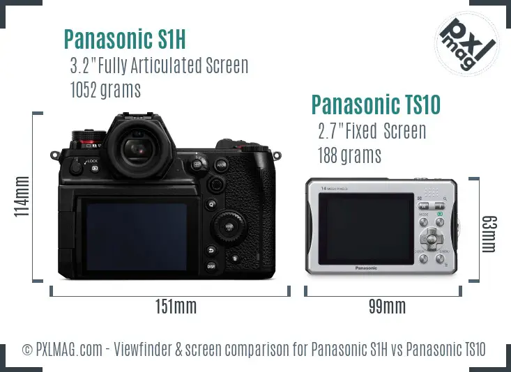 Panasonic S1H vs Panasonic TS10 Screen and Viewfinder comparison Panasonic S1H vs Panasonic TS10 Screen and Viewfinder comparison
