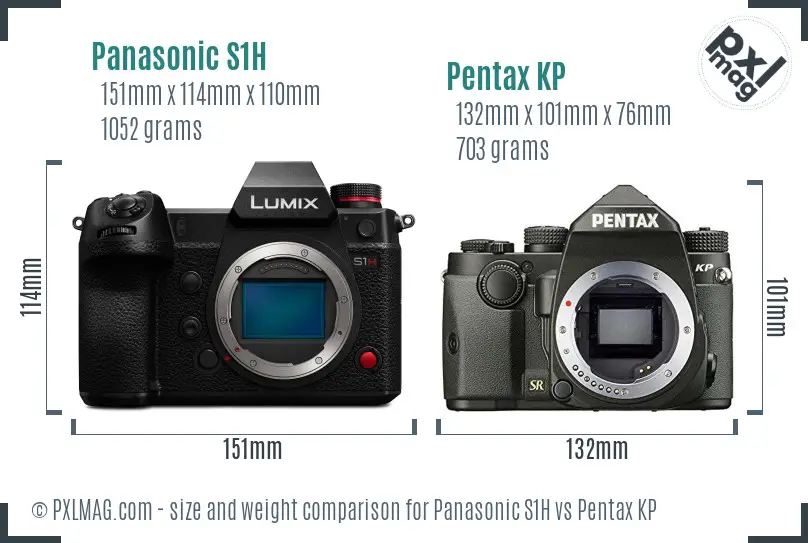 Panasonic S1H vs Pentax KP size comparison