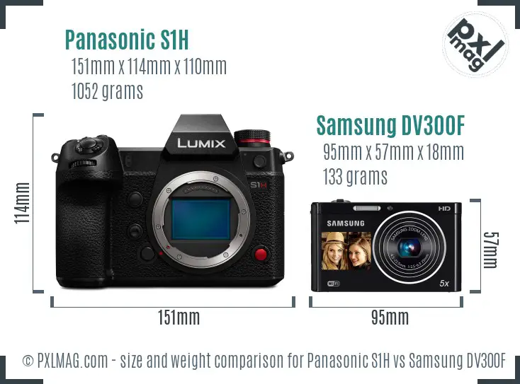 Panasonic S1H vs Samsung DV300F size comparison Panasonic S1H vs Samsung DV300F size comparison