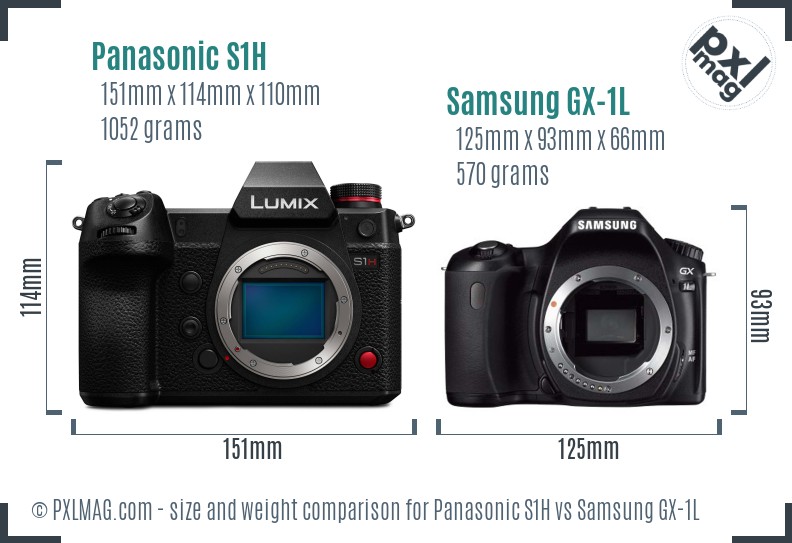 Panasonic S1H vs Samsung GX-1L size comparison Panasonic S1H vs Samsung GX-1L size comparison