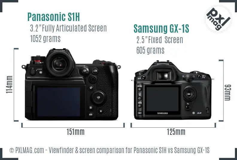 Panasonic S1H vs Samsung GX-1S Screen and Viewfinder comparison Panasonic S1H vs Samsung GX-1S Screen and Viewfinder comparison