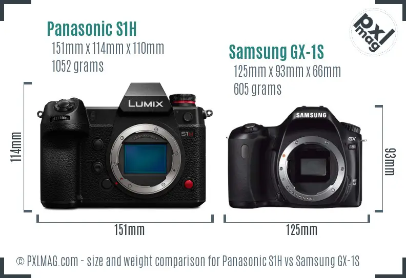 Panasonic S1H vs Samsung GX-1S size comparison Panasonic S1H vs Samsung GX-1S size comparison