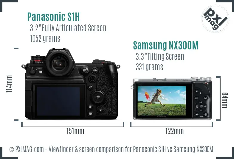 Panasonic S1H vs Samsung NX300M Screen and Viewfinder comparison
