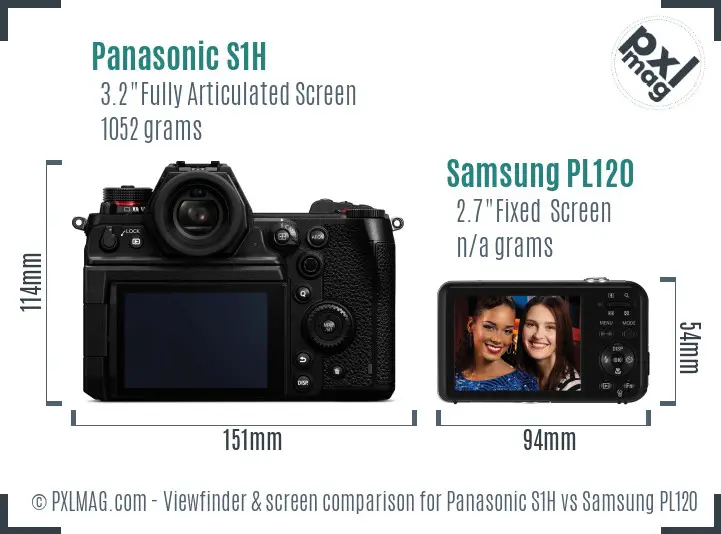 Panasonic S1H vs Samsung PL120 Screen and Viewfinder comparison