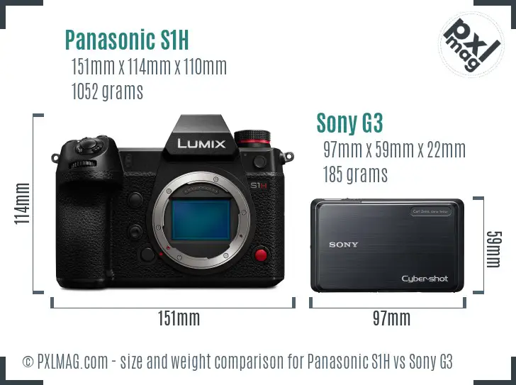 Panasonic S1H vs Sony G3 size comparison