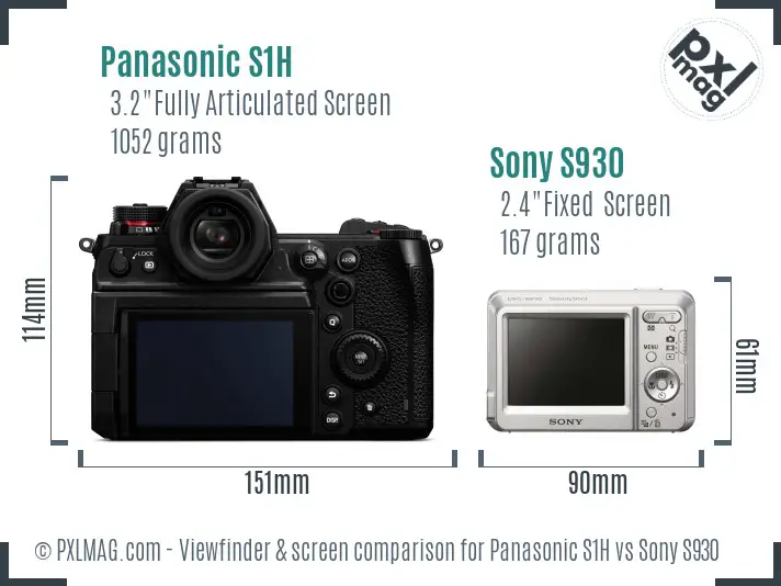 Panasonic S1H vs Sony S930 Screen and Viewfinder comparison