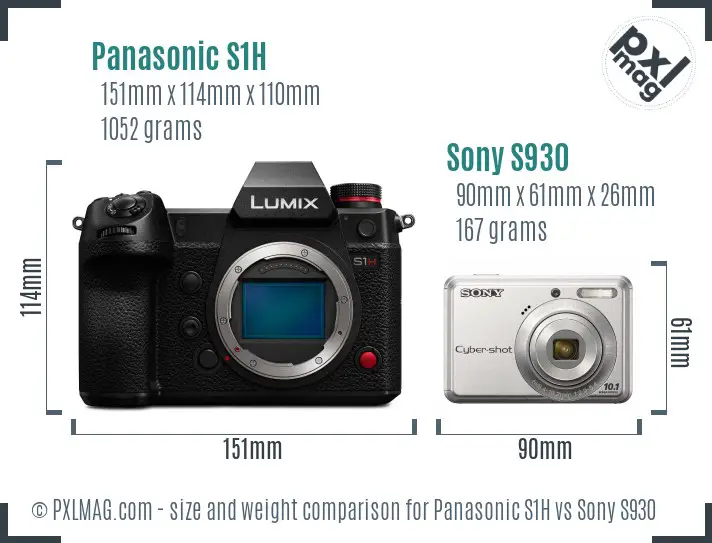 Panasonic S1H vs Sony S930 size comparison