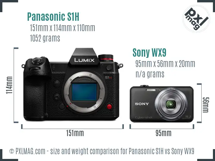 Panasonic S1H vs Sony WX9 size comparison Panasonic S1H vs Sony WX9 size comparison