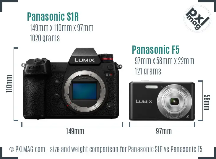 Panasonic S1R vs Panasonic F5 size comparison