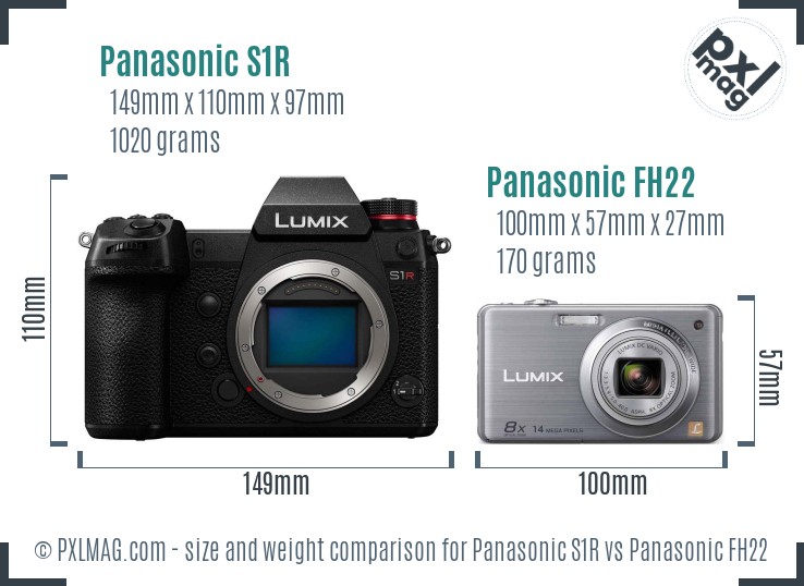 Panasonic S1R vs Panasonic FH22 size comparison