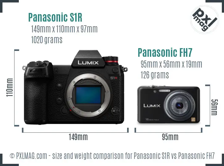 Panasonic S1R vs Panasonic FH7 size comparison