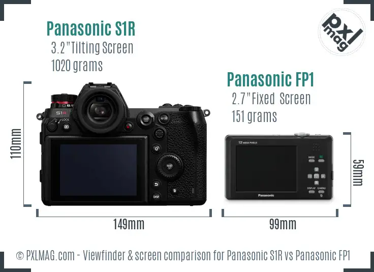 Panasonic S1R vs Panasonic FP1 Screen and Viewfinder comparison