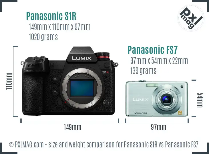 Panasonic S1R vs Panasonic FS7 size comparison