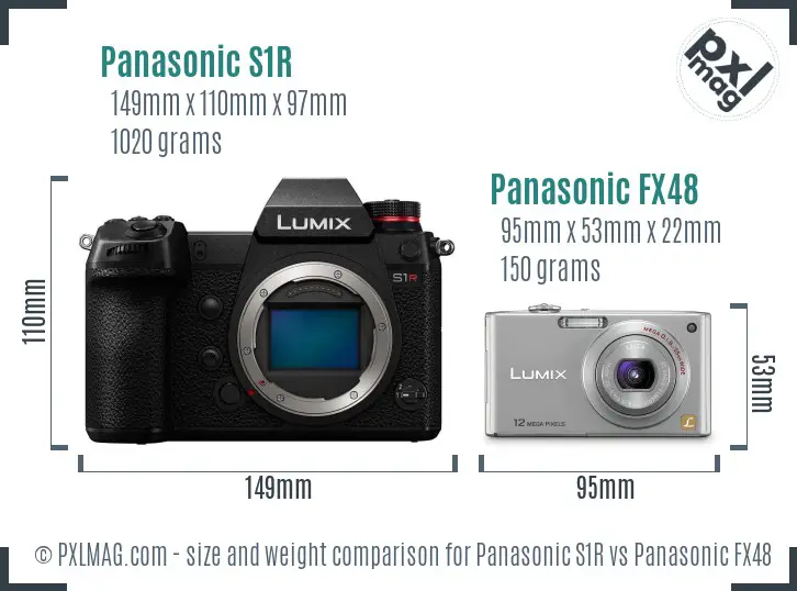 Panasonic S1R vs Panasonic FX48 size comparison