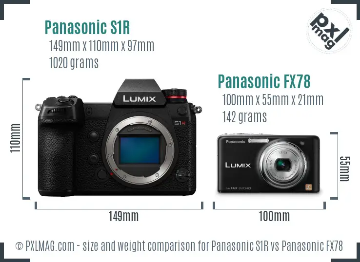 Panasonic S1R vs Panasonic FX78 size comparison