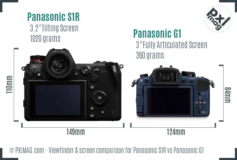 Panasonic S1R vs Panasonic G1 Screen and Viewfinder comparison