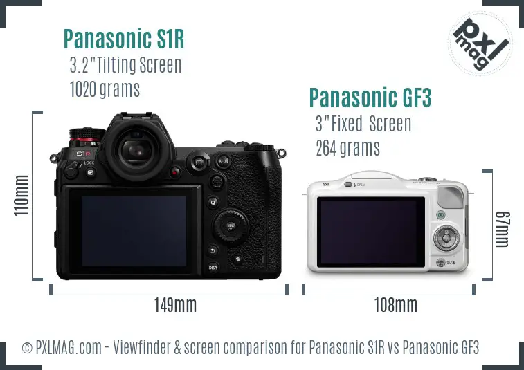 Panasonic S1R vs Panasonic GF3 Screen and Viewfinder comparison