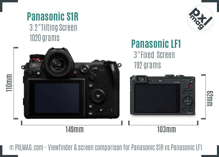 Panasonic S1R vs Panasonic LF1 Screen and Viewfinder comparison