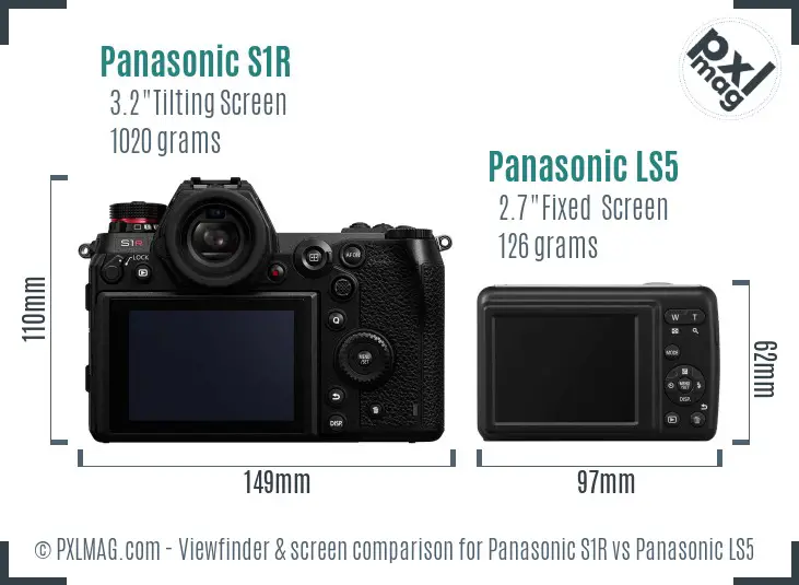 Panasonic S1R vs Panasonic LS5 Screen and Viewfinder comparison