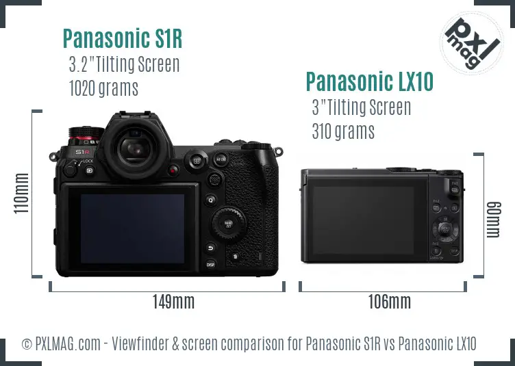 Panasonic S1R vs Panasonic LX10 Screen and Viewfinder comparison