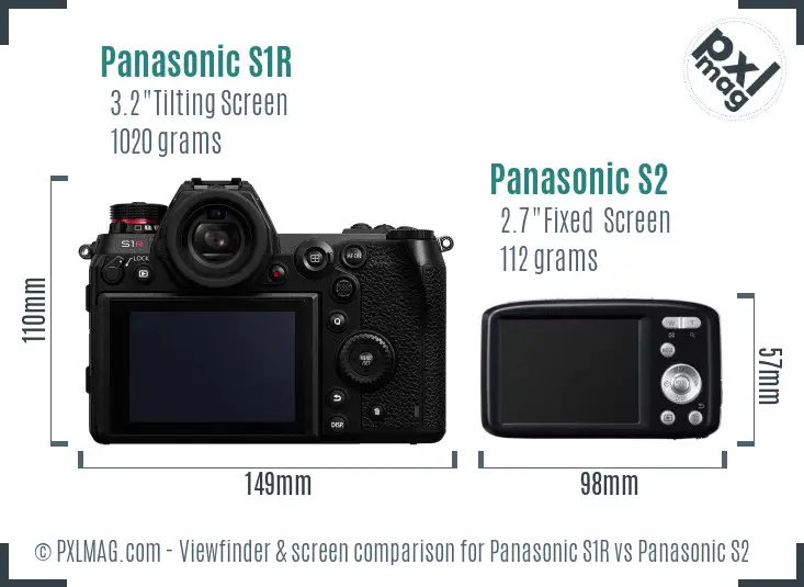 Panasonic S1R vs Panasonic S2 Screen and Viewfinder comparison