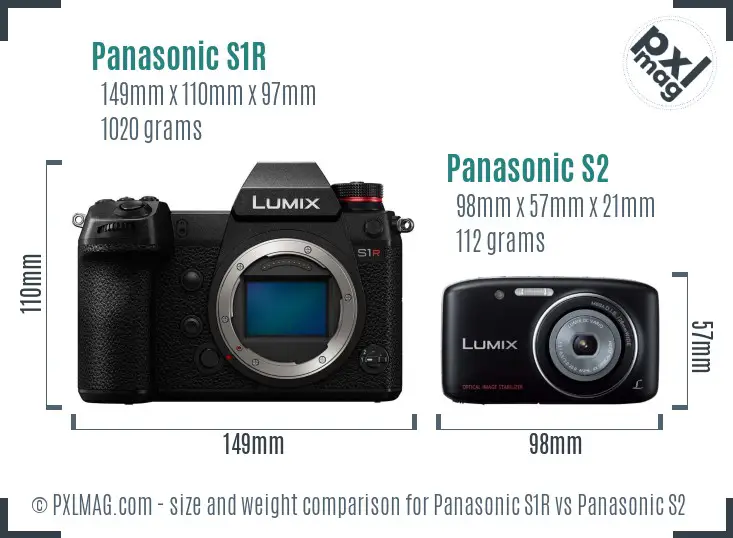 Panasonic S1R vs Panasonic S2 size comparison