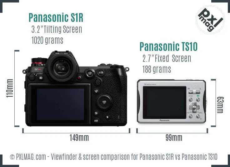 Panasonic S1R vs Panasonic TS10 Screen and Viewfinder comparison