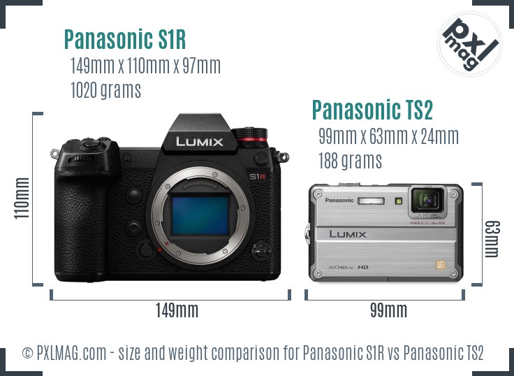 Panasonic S1R vs Panasonic TS2 size comparison