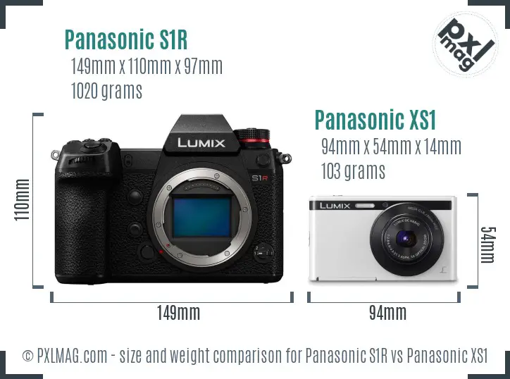 Panasonic S1R vs Panasonic XS1 size comparison