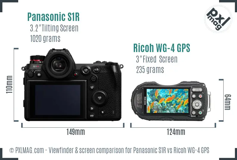 Panasonic S1R vs Ricoh WG-4 GPS Screen and Viewfinder comparison Panasonic S1R vs Ricoh WG-4 GPS Screen and Viewfinder comparison